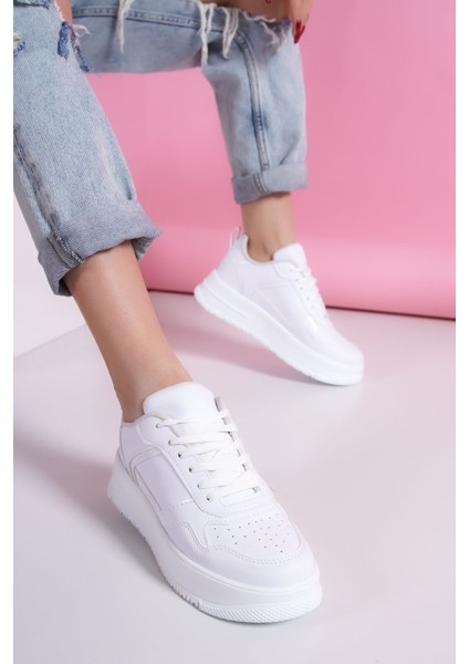 Beyaz Sneakers Yüksek Tabanlı 5 cm Spor Ayakkabı fiyatları