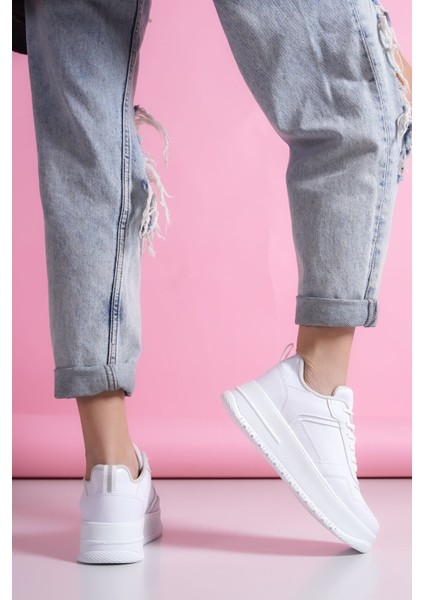 Beyaz Sneakers Yüksek Tabanlı 5 cm Spor Ayakkabı modelleri