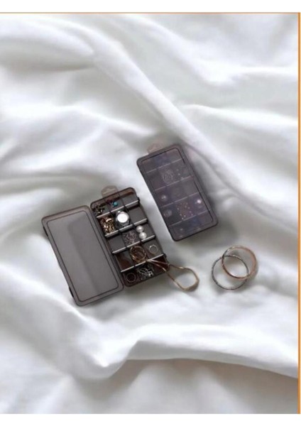 Gri 2'li 15 Bölmeli Kapaklı Takı ve Dikiş Kutusu, Düzenleyici Organizer fiyatları