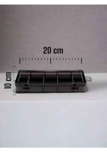 Gri 2'li 15 Bölmeli Kapaklı Takı ve Dikiş Kutusu, Düzenleyici Organizer