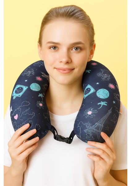 Ortopedik Seyahat Yastığı Visco Boyun Yastığı - Travel