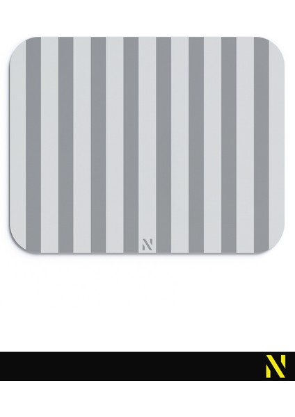Gri Renkli Çizgili Ergonomik Mouse Pad - 23 cm x 19 cm - Kaydırmaz Taban Ev ve Ofis Kullanımı Için Ideal Fare Altlığı Mousepad