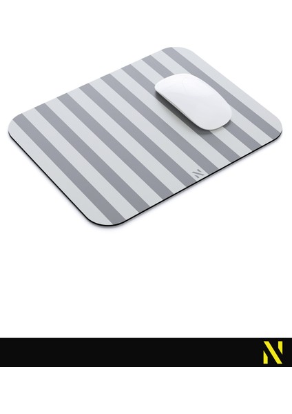 Gri Renkli Çizgili Ergonomik Mouse Pad - 23 cm x 19 cm - Kaydırmaz Taban Ev ve Ofis Kullanımı Için Ideal Fare Altlığı Mousepad modelleri