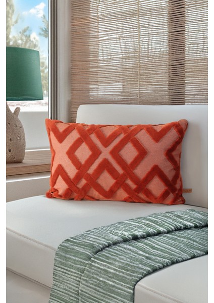 Bohem Özel Tasarım Punch Panç Desen Dekoratif Dikdörtgen Kırlent Kılıfı Mila