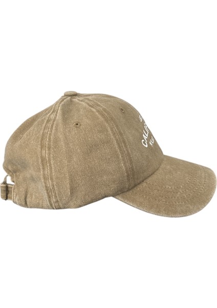Vintage Görünümlü Unisex Lüks Yıkamalı Nakışlı Şapka - Vizon fiyatları