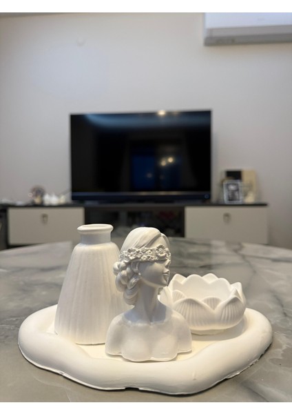 Taş Tozu Vazo Lotus Mumluk Dekoratif/Aksesuar Set fiyatları