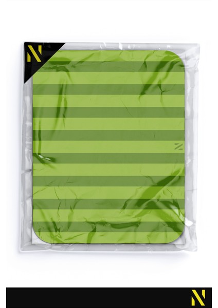 Yeşil Renkli Çizgili Ergonomik Mouse Pad - 23 cm x 19 cm - Kaydırmaz Taban Ev ve Ofis Kullanımı Için Ideal Fare Altlığı Mousepad