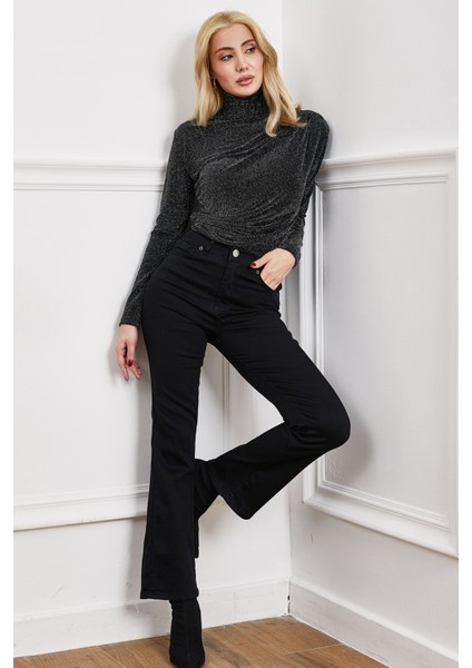 Balıkçı Yaka Simli Bluz