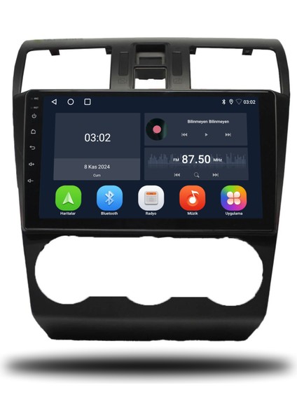 Subaru Forester Android Carplay Multimedya 2016-2018 6gb Ram + 128GB Hafıza + 8 Çekirdek
