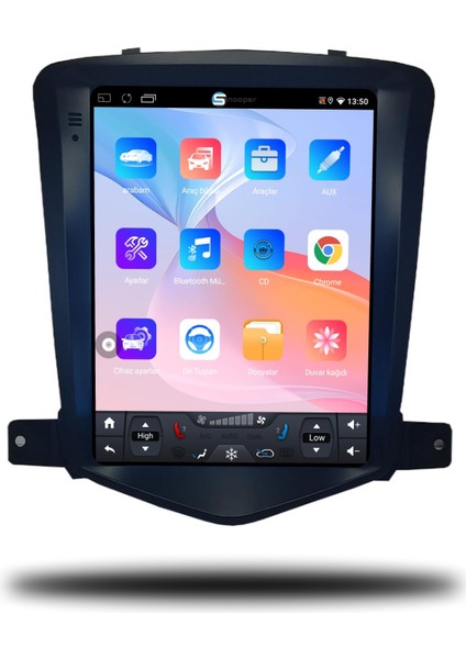 Chevrolet Cruze Tesla Ekran Android Carplay Multimedya 2007-2012 6gb Ram + 128GB Hafıza + 8 Çekirdek fiyatları