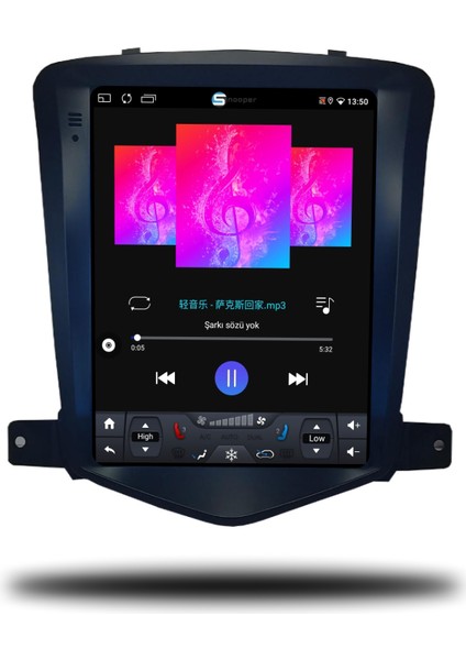 Chevrolet Cruze Tesla Ekran Android Carplay Multimedya 2007-2012 6gb Ram + 128GB Hafıza + 8 Çekirdek modelleri