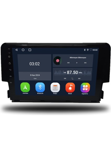 Honda Civic Fc5 Android Carplay Multimedya 2016-2020 6gb Ram + 128GB Hafıza + 8 Çekirdek