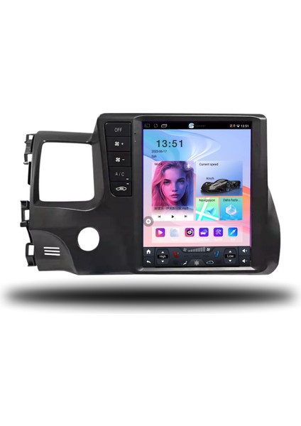 Honda Civic Fd6 Tesla Ekran Android Carplay Multimedya 2007-2011 6gb Ram + 128GB Hafıza + 8 Çekirdek