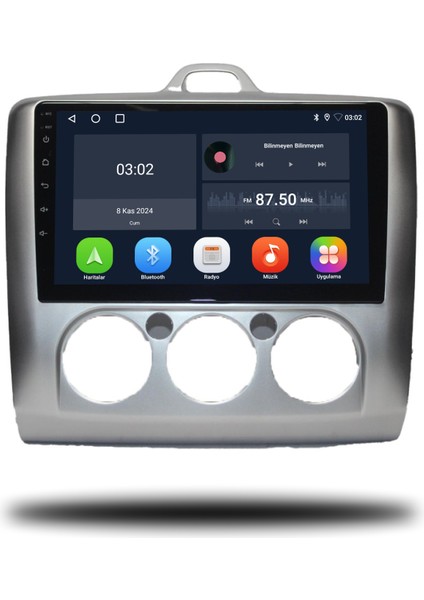 Ford Focus 2 Android Carplay Multimedya 2007-2011 Manuel Klima 4gb Ram + 64GB Hafıza