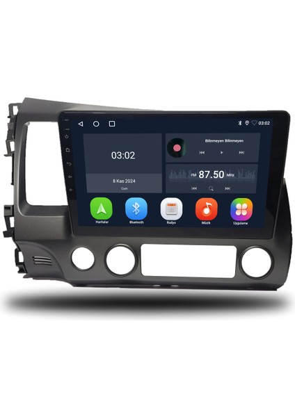 Honda Civic Fd6 Android Carplay Multimedya 2007-2011 6gb Ram + 128GB Hafıza + 8 Çekirdek