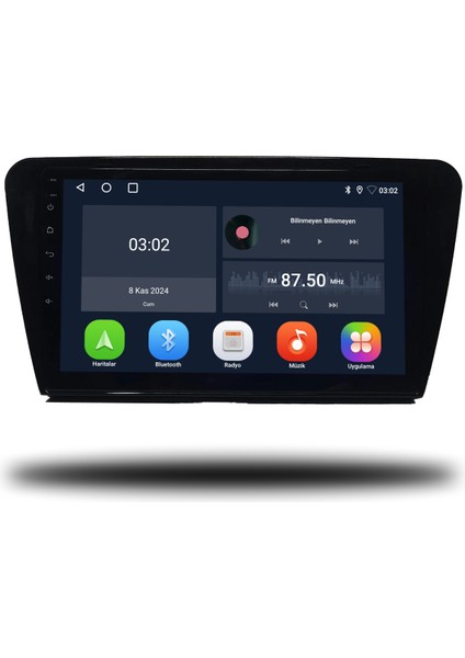 Skoda Octavia Android Carplay Multimedya 2013-2020 6gb Ram + 128GB Hafıza + 8 Çekirdek