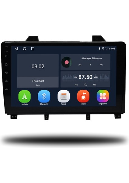 Peugeot 3008 Android Carplay Multimedya 2009-2015 Manuel Klima 4gb Ram + 64GB Hafıza