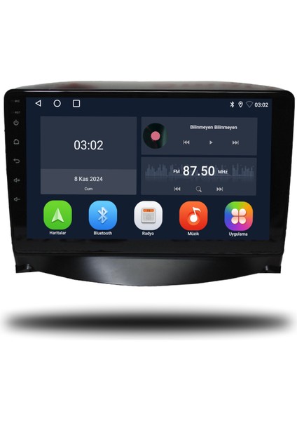Peugeot 206+ Android Carplay Multimedya 2006-2012 6gb Ram + 128GB Hafıza + 8 Çekirdek