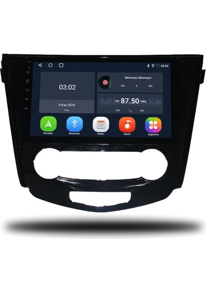 Nissan X-Trail Android Carplay Multimedya 2014-2021 Manuel Klima 4gb Ram + 64GB Hafıza