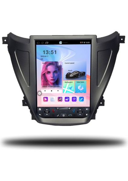 Hyundai Elantra Tesla Ekran Android Carplay Multimedya 2013-2015 6gb Ram + 128GB Hafıza + 8 Çekirdek