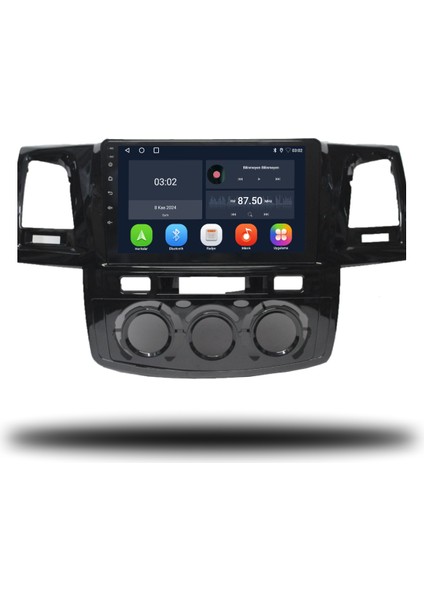 Toyota Hilux Android Carplay Multimedya 2005-2008 Manuel Klima 6gb Ram + 128GB Hafıza + 8 Çekirdek