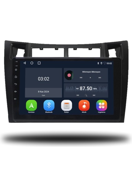 Toyota Yaris Android Carplay Multimedya 2007-2011 6gb Ram + 128GB Hafıza + 8 Çekirdek