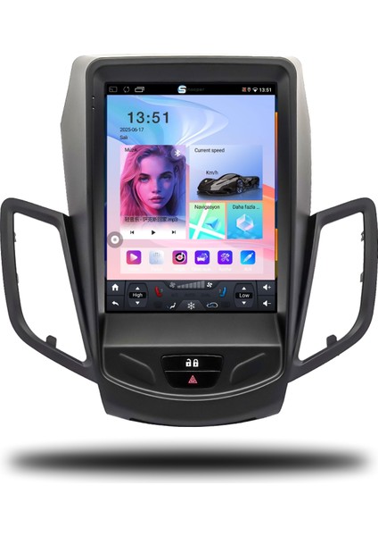 Ford Fiesta Tesla Ekran Android Carplay Multimedya 2009-2012 4gb Ram + 64GB Hafıza