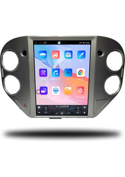 Volkswagen Tiguan Tesla Ekran Android Carplay Multimedya 2008-2016 6gb Ram + 128GBHAFIZA + 8 Çekirdek fiyatları