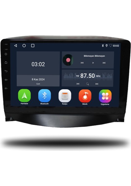 Peugeot 207 Android Carplay Multimedya 2006-2012 2gb Ram + 32GB Hafıza