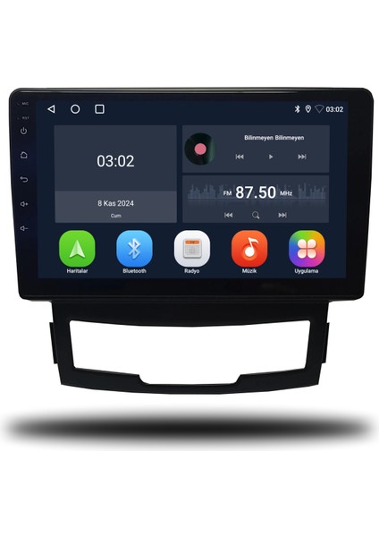 Ssangyong Korando Android Carplay Multimedya 2011-2013 4gb Ram + 64GB Hafıza
