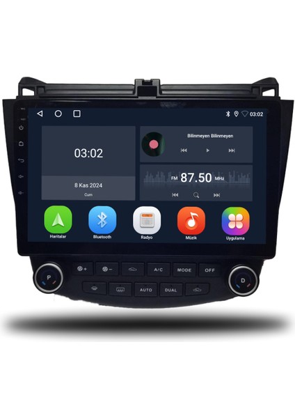 Honda Accord Android Carplay Multimedya 2003-2007 4gb Ram + 64GB Hafıza