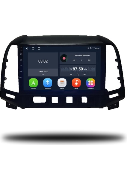 Hyundai Santa Fe Android Carplay Multimedya 2007-2011 6gb Ram + 128GB Hafıza + 8 Çekirdek