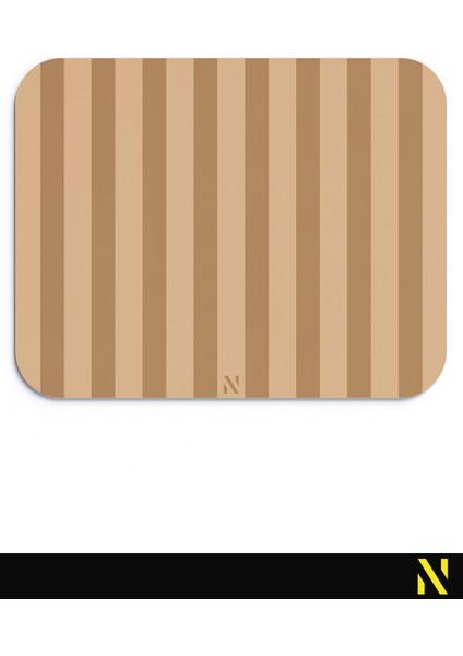 Kahverengi Renkli Çizgili Ergonomik Mouse Pad - 23 cm x 19 cm - Kaydırmaz Taban Ev ve Ofis Kullanımı Için Ideal Fare Altlığı Mousepad