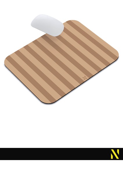 Kahverengi Renkli Çizgili Ergonomik Mouse Pad - 23 cm x 19 cm - Kaydırmaz Taban Ev ve Ofis Kullanımı Için Ideal Fare Altlığı Mousepad indirimleri