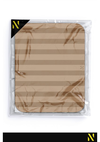 Kahverengi Renkli Çizgili Ergonomik Mouse Pad - 23 cm x 19 cm - Kaydırmaz Taban Ev ve Ofis Kullanımı Için Ideal Fare Altlığı Mousepad