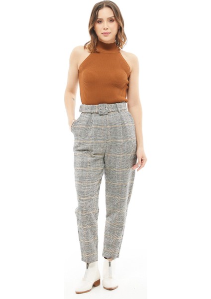 Ekose Desen Kaşe Pantolon modelleri