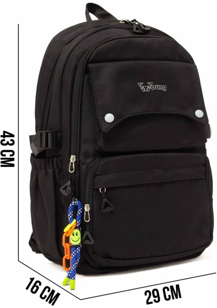 Young 51584 Siyah Aksesuarlı Unisex Sırt Çantası indirimleri