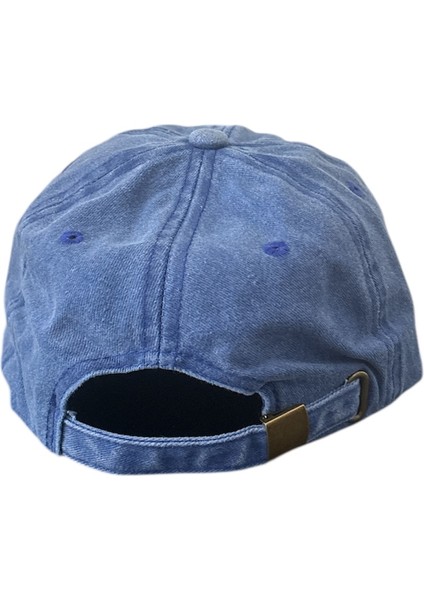 Vintage Görünümlü Unisex Lüks Yıkamalı Nakışlı Şapka - Mavi modelleri