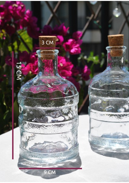 2'li Cam Şişe Damacana Mantar Kapaklı 500 ml Yağdanlık Sirkelik Şeffaf fiyatları