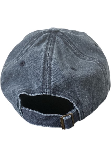 Vintage Görünümlü Unisex Lüks Yıkamalı Nakışlı Şapka - Lacivert modelleri
