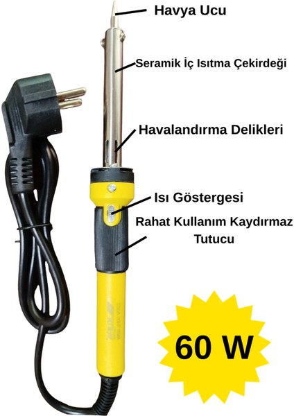 4'lü Lehim Makinesı Seti Işıklı 60W Havya Kalemi Tel Lehim Pastası Elektrik Bandı fiyatları