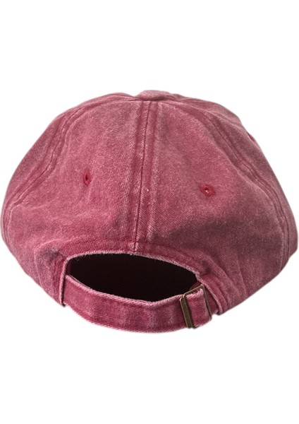 Vintage Görünümlü Unisex Lüks Yıkamalı Nakışlı Şapka - Bordo fırsatları