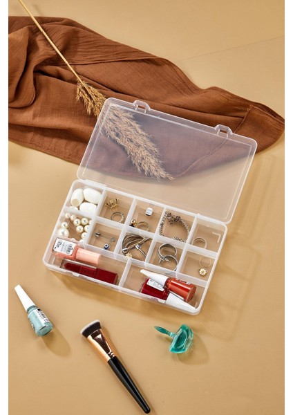 Turuncu Büyük Boy 12 Bölmeli Takı Kutusu, Kolye ve Yüzük Organizer modelleri