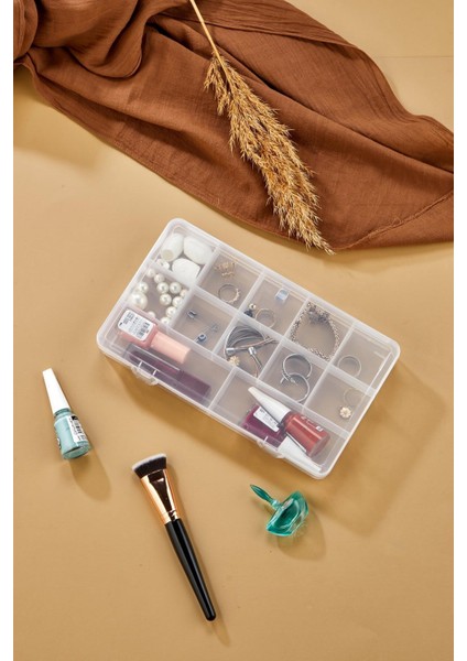 Turuncu Büyük Boy 12 Bölmeli Takı Kutusu, Kolye ve Yüzük Organizer fırsatları