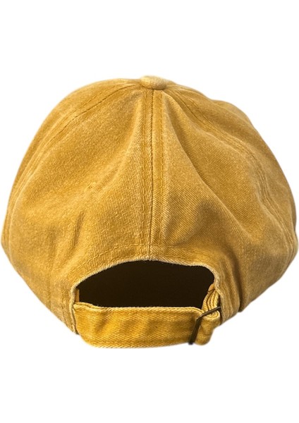 Vintage Görünümlü Unisex Lüks Yıkamalı Nakışlı Şapka - Sarı modelleri