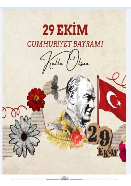 29 Ekim Cumhuriyet Bayramı, Atatürk,okulda Etkinlik,kumaş PANO,150X200