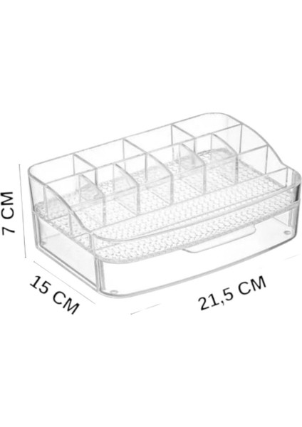 Şeffaf Çekmeceli Makyaj ve Takı Düzenleyici Beyaz Plastik fiyatları