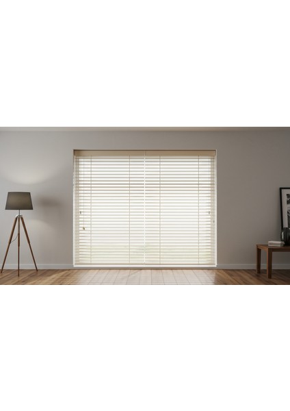 Krem Rengi Truwood Serisi (TRU205) Ahşap Görünümlü Jaluzi Perde 50 mm fiyatları