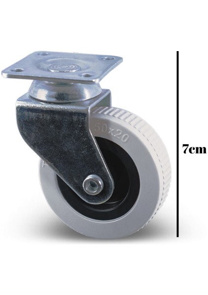Düz Tabla Frensiz Lüks Masa Tekeri Sehpa Tekeri(Frensiz)(Krom - Gri)(7cm)(Teker ÖLÇÜ:50X20MM) modelleri