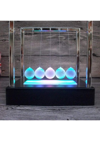Renkli LED Işıklı Balans Topları Cam Topları Işıklı Vıp Illuminous Newtons Cradle LED Light Ball fırsatları